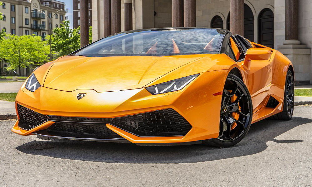 Rent A Orange Lamborghini Huracan Spyder Vanguard Luxury Rentals